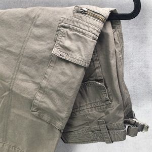 REI army green trail camp pants mens sz 34 organic